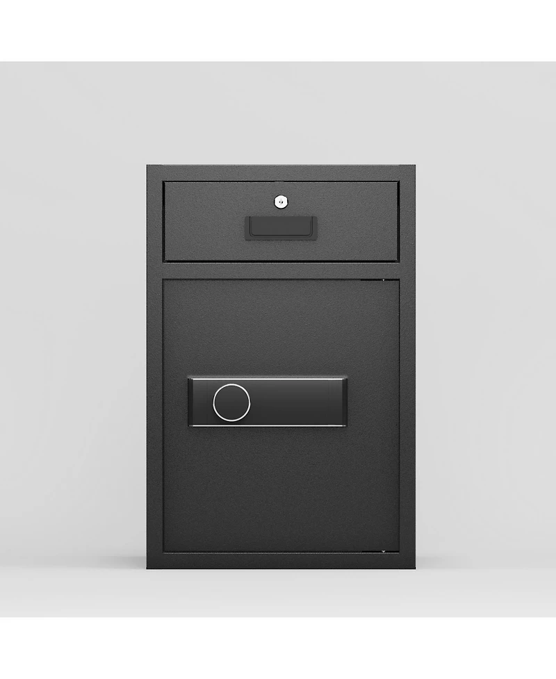 Business Coin Slot Safe - Electronic Lock, Keys, 23.6"x15.7"x14.5"