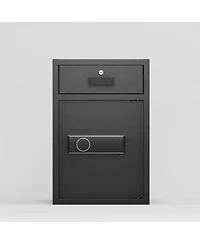 Business Coin Slot Safe - Electronic Lock, Keys, 23.6"x15.7"x14.5"
