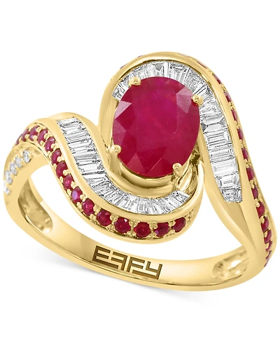 Effy Ruby (1-3/4 ct. t.w.) & Diamond (3/8 ct. t.w.) Statement Ring in 14k Yellow Gold