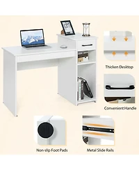 Compact Computer Desk with Drawer and Cpu Stand