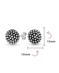 Bling Jewelry Traditional 10MM Caviar Drop Ball Earrings in Oxidized Sterling Silver