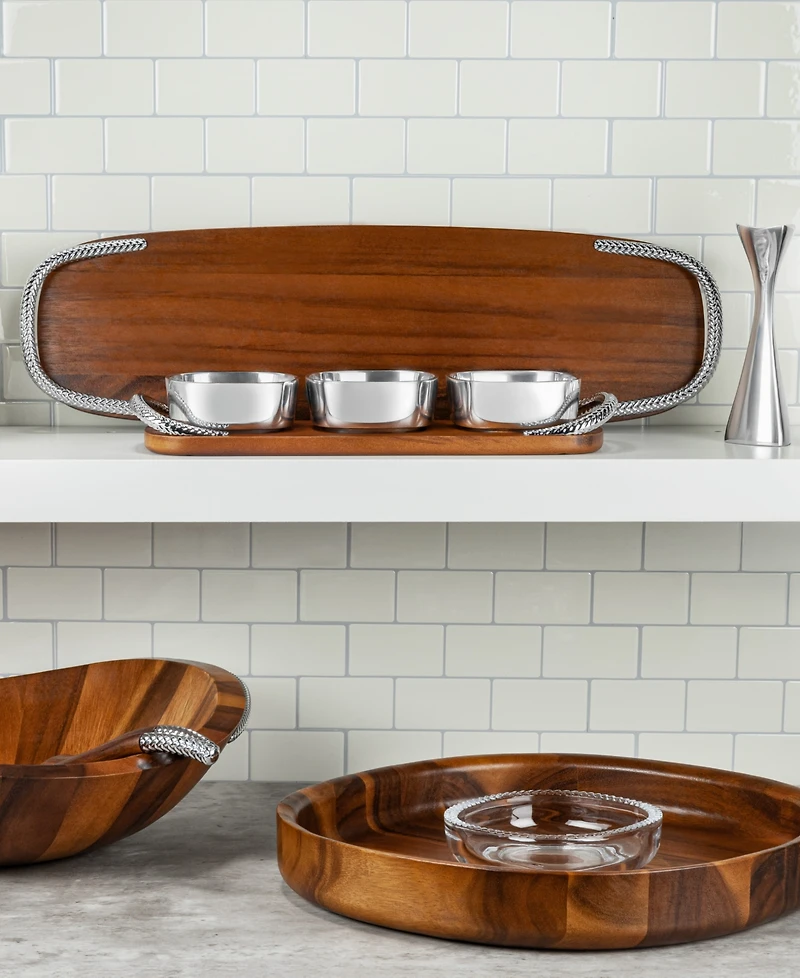 Nambe Braid Chip and Dip Bowl
