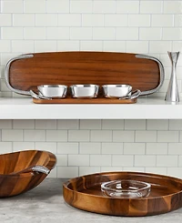Nambe Braid Chip and Dip Bowl