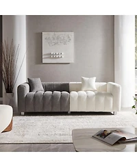 Streamdale Premium Velvet Sofa 3-Seater Loveseat with Metal Legs