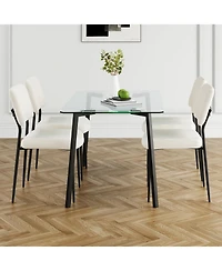 Streamdale Black and Glass Dining Table Set for 5