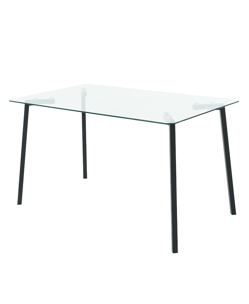 Streamdale Black and Glass Dining Table Set for 5
