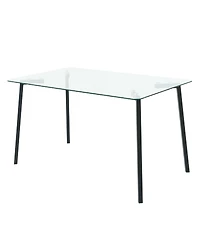 Streamdale Black and Glass Dining Table Set for 5