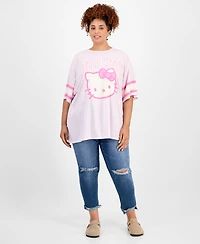 Grayson Threads, The Label Trendy Plus Varsity Hello Kitty T-Shirt