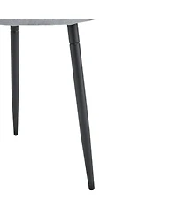 Streamdale Modern Marble Mdf Dining Set 55"x31.4" with 4 Light Gray Linen Chairs