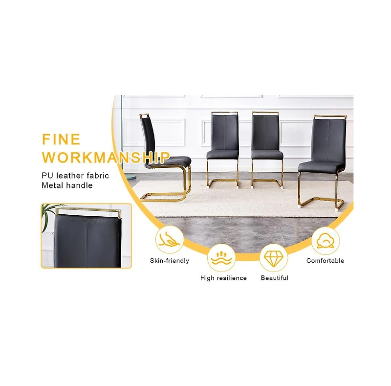 Streamdale Elegant Glass Dining Set with 8 Pu Chairs (71"x35.4")