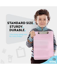 Plastic Clipboard Standard Pink, Translucent Low Profile Clip Board, Hangable Clipboard, 12.7” x 9”, Holds 100 Sheets, 1 Pc