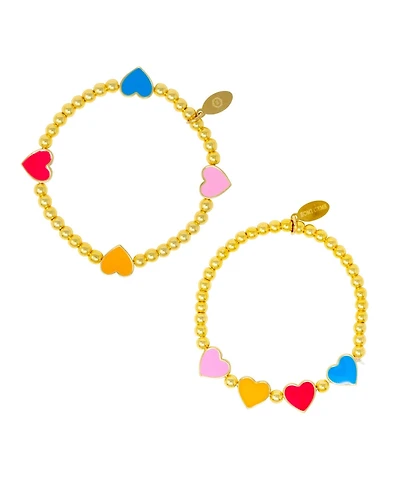 Zomi Gems Girls Rainbow Hearts Stretchy Bead Bracelets