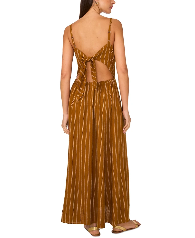 1.state Women's Printed Twist-Front Sleeveless Maxi Dress