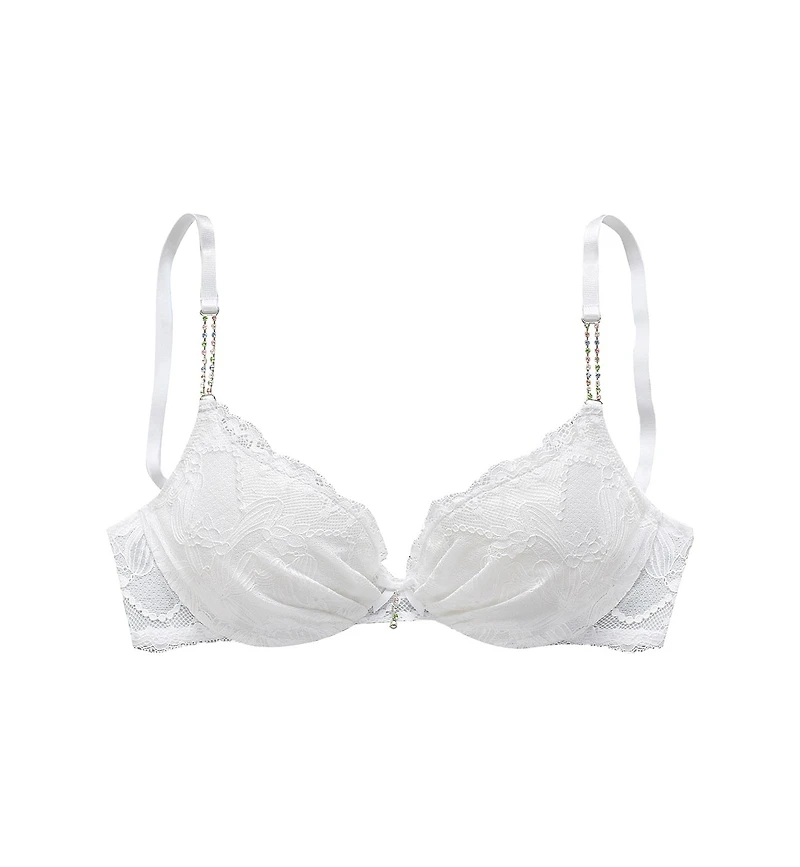 Lascana Women's Rhinestone Lace Push Up Bra