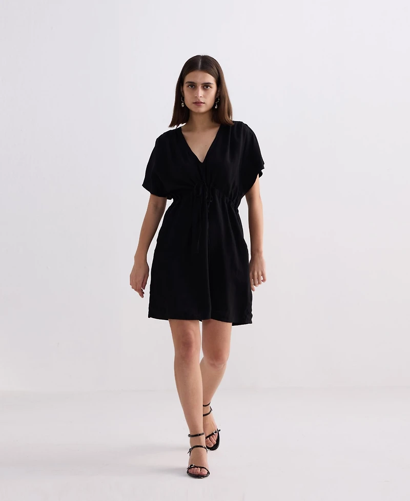 Reistor Women's Short gathered Dress Black