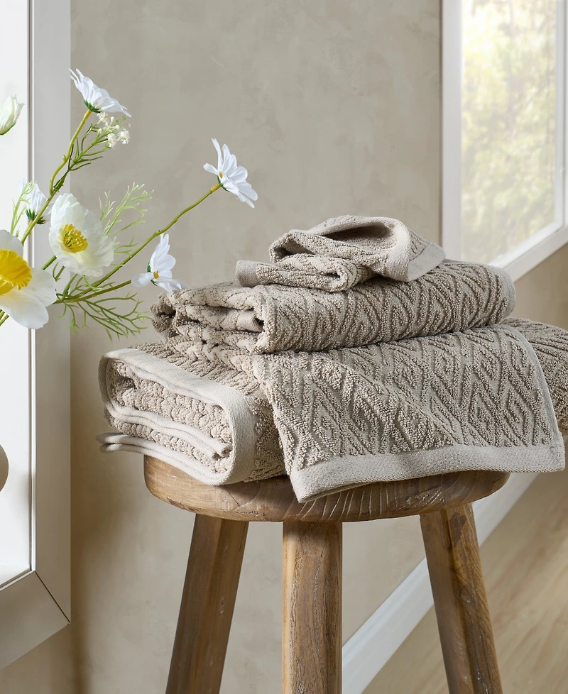 John Robshaw Maze Solid Texture Cotton Hand Towel, 30" x 20"