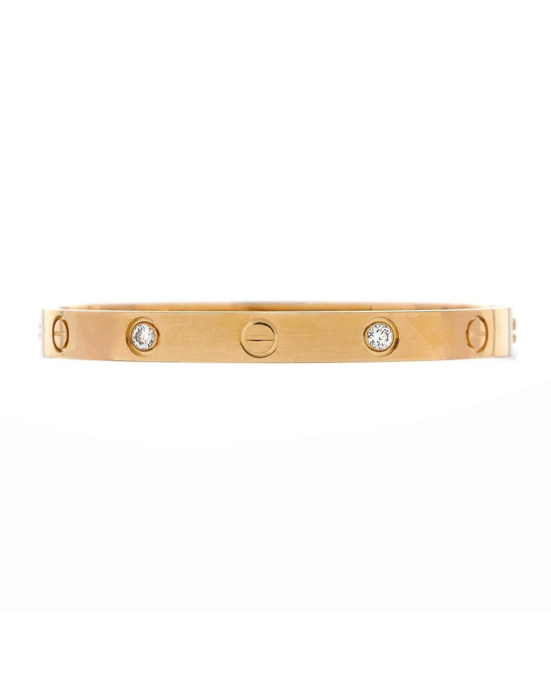 Pre-Owned Cartier Love 4 Diamond Bracelet 18K Gold with Diamonds