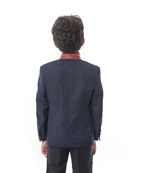 Elie Balleh Toddler Navy Slim Fit Digital Rain Blazer