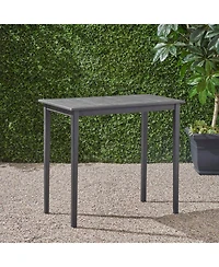 Outdoor Minimalist Acacia Wood Rectangle Bar Table - Dark Gray
