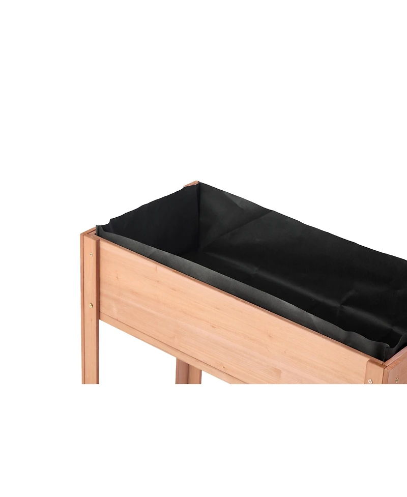 Elevated Wooden Planter Box for Outdoor Gardening