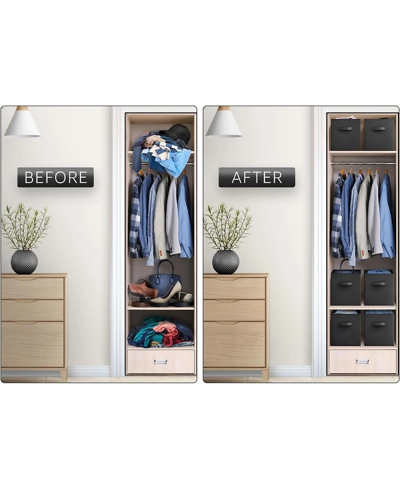 Sorbus 11 Inch Foldable Fabric Storage Cube Bin with Handles - for Organizing Pantry, Closet, Nursery, Playroom