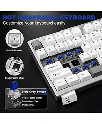 Yunzii AL75 Wireless Mechanical Gaming Keyboard,Full Aluminum Cnc,75% Layout,Bt/2.4G/Wired,Hot Swap,Creamy Switches,Tkl Gasket,Rgb Backlight,Programma