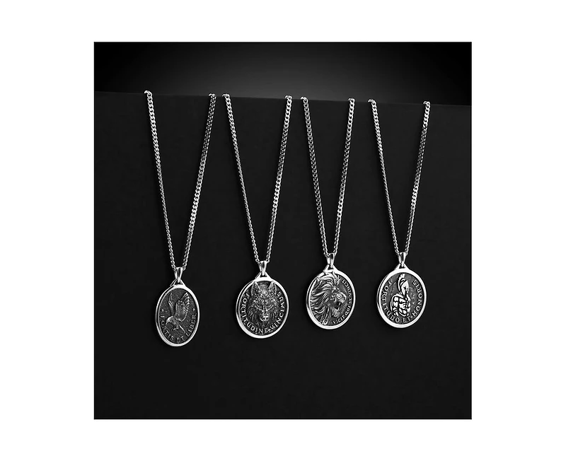 Vincero Mens Necklace, Built Different Collection, The Lion - Sterling Silver, 21” Chain