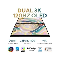 14" Zenbook Duo UX8406 Touchscreen Laptop Intel Core Ultra 9 Processor 285H 32GB Ram LPDDR5X Intel Arc Graphics 1TB Ssd Storage - Inkwell Gray