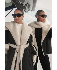 Jluxlabel Women's Contrast Sherpa Coat