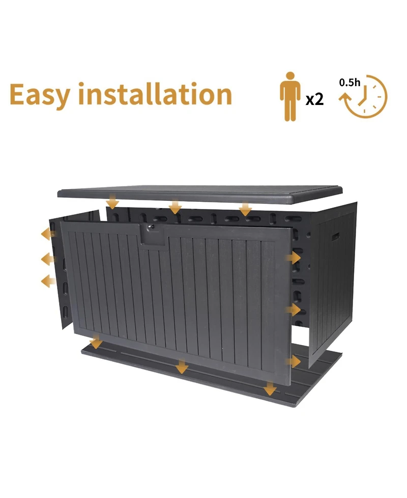 230 Gallon Resin Outdoor Deck Box - Waterproof & Lockable