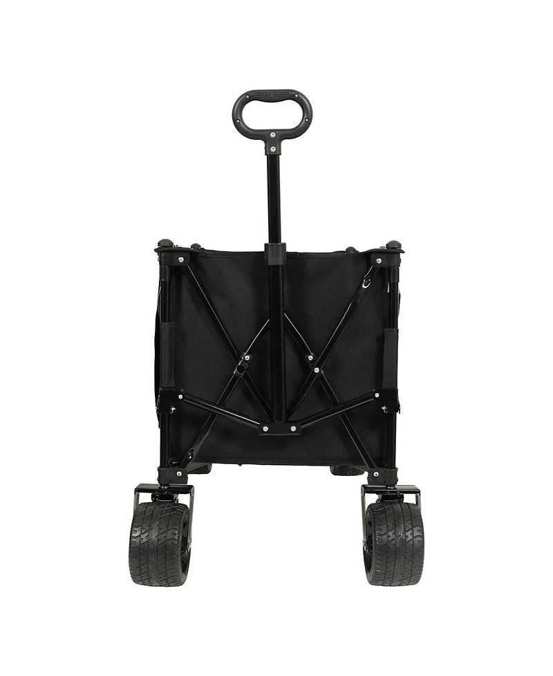 Collapsible Folding Wagon, 480lb, All-Terrain Wheels, Black
