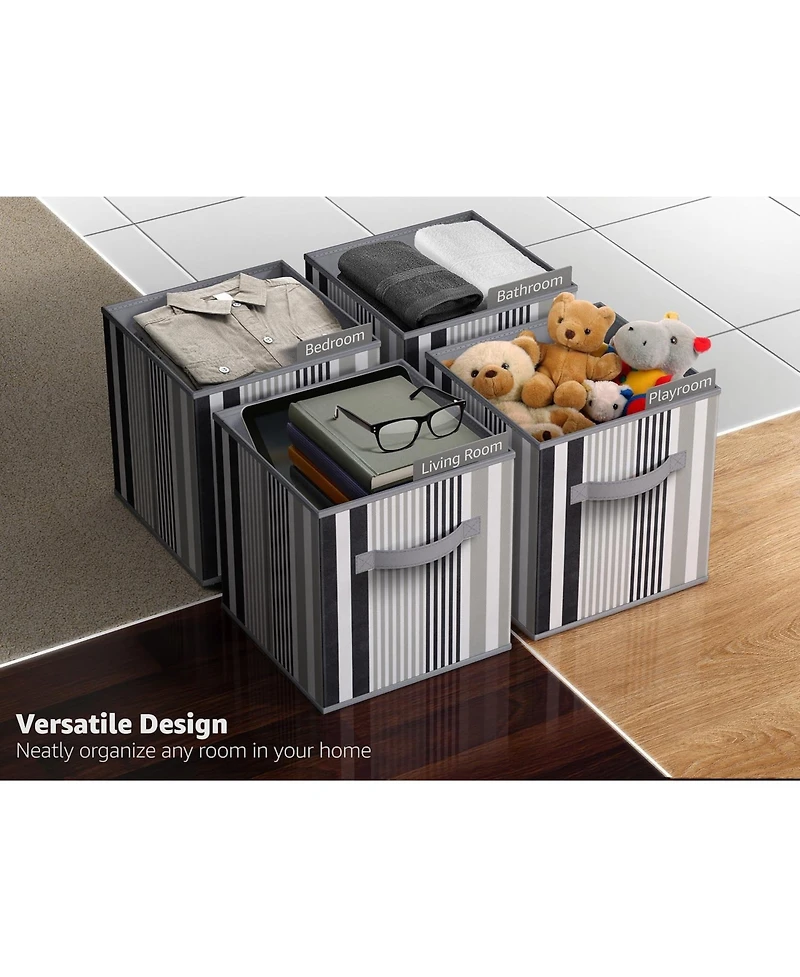 Sorbus 11 Inch Foldable Fabric Storage Cube Bin with Handles - for Organizing Pantry, Closet, Nursery, Playroom, & More