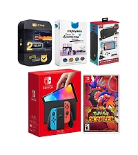 Nintendo Switch Neon Oled Console with Pokemon Scarlet, Surge Accessory Gaming Kit