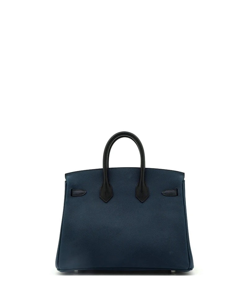 Pre-Owned Hermes Birkin 25 Handbag Tricolor Epsom with Palladium Hardware