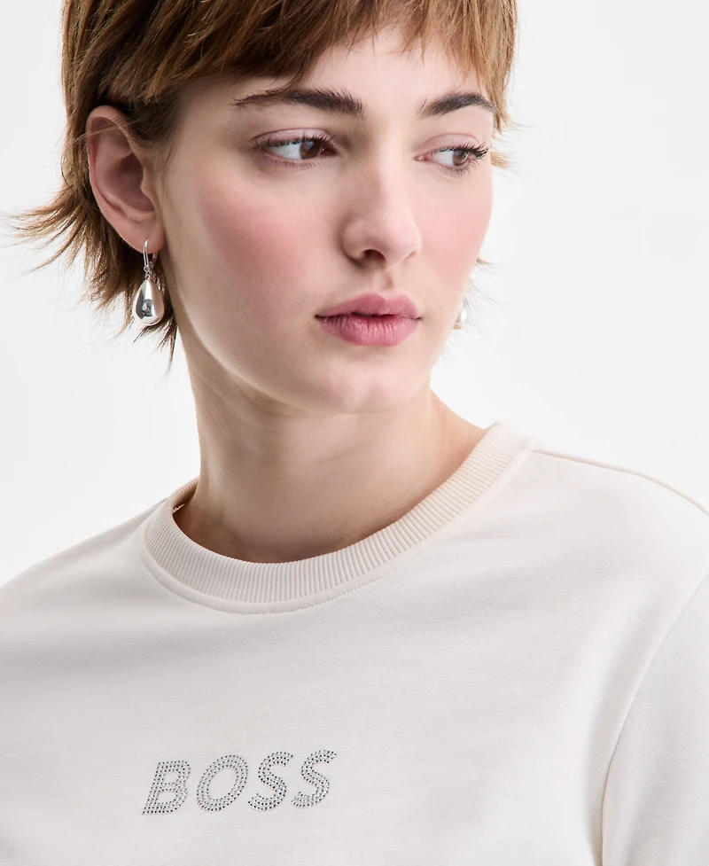 Boss Orange Women's Embellished Logo Crewneck Sweatshirt