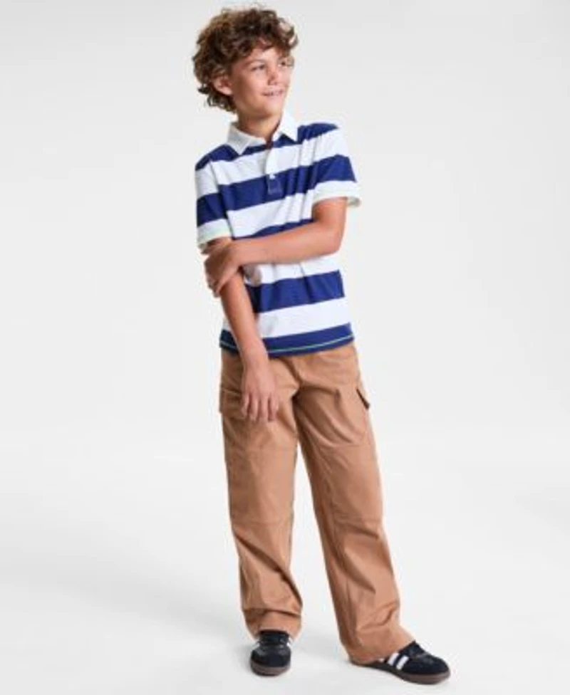 Epic Threads Little Big Boys Striped Rugby Polo Shirt Durable Twill Cargo Pants Exclusively At Macys