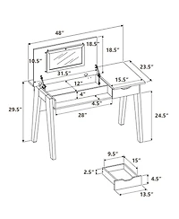 Dressing Table with Flip Mirror and Storage Drawer