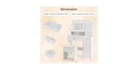 Makeup Vanity Desk with Mirror and Lights Dressing Table and Stool Set