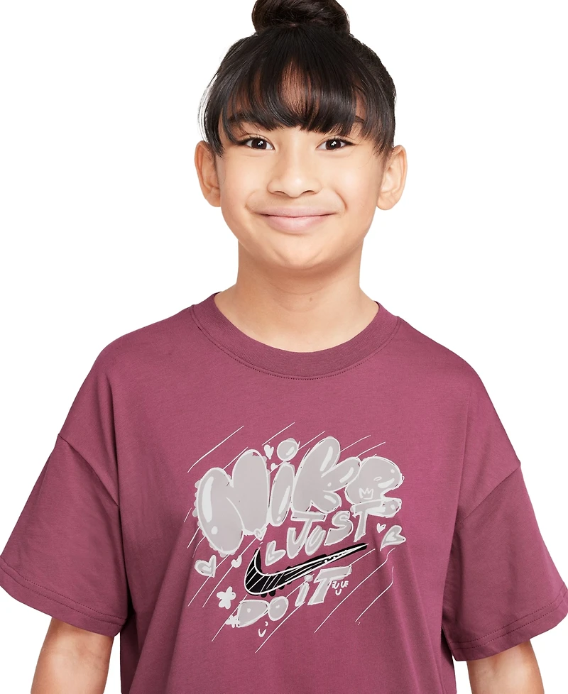 Nike Big Girls Sportswear Just Do It Graphic Cotton T-Shirt