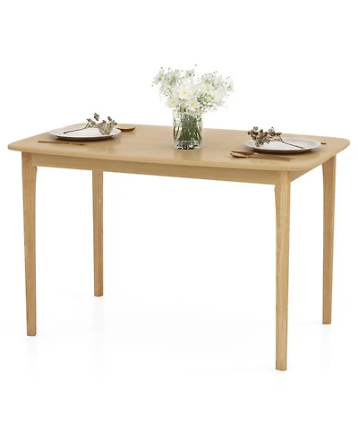 48 Inch Solid Wood Dining Table with Rubber Wood Supporting Legs for Kitchen Dining Room
