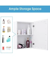 Mirrored Bathroom Medicine Cabinet with Single Door and Adjustable Shelf