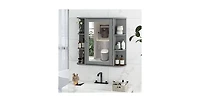 Wall-Mounted Bathroom Mirror Cabinet with Storage Shelves