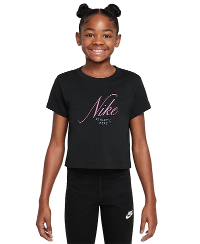 Nike Big Girls Sportswear Cropped Cotton T-Shirt