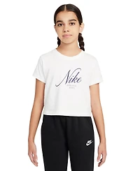 Nike Big Girls Sportswear Cropped Cotton T-Shirt