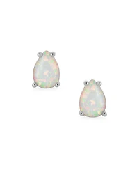 Bling Jewelry Tiny Petite Mini Teardrop Solitaire Created White Opal Stud Earrings .925 Sterling Silver