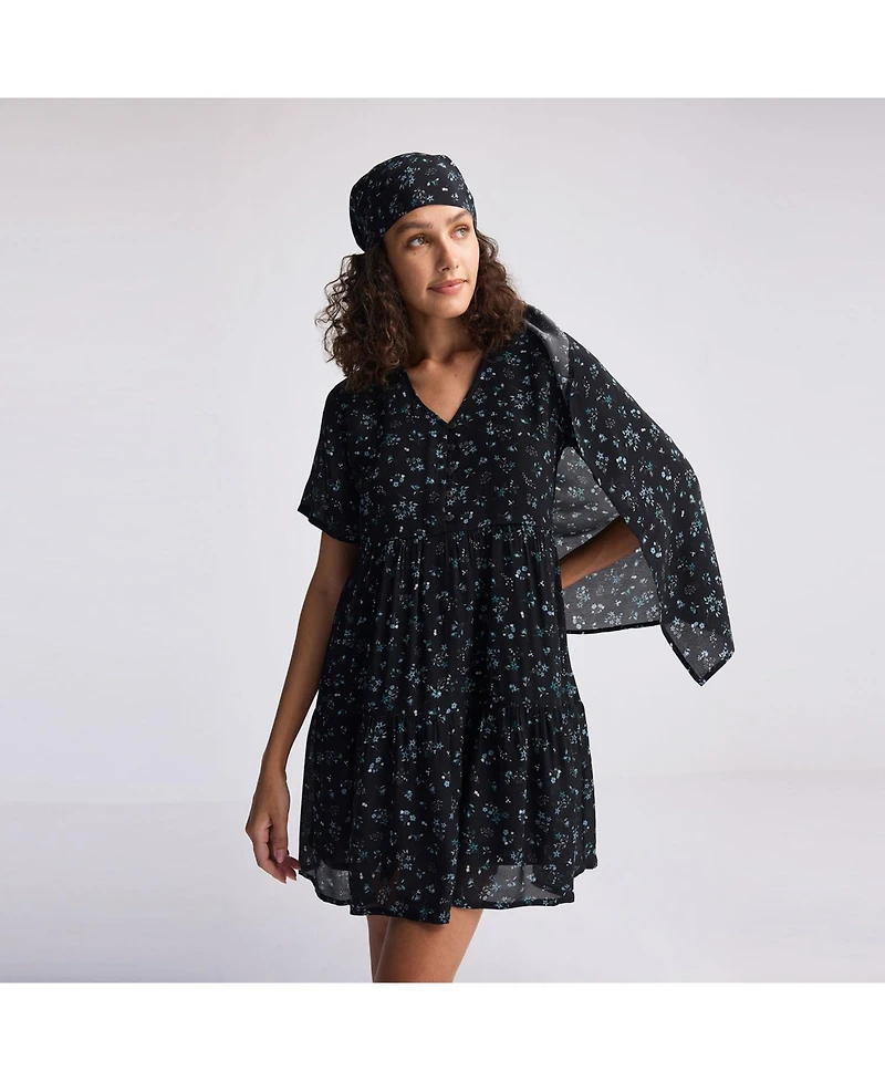 Reistor Women's Floral Short Tiered dress