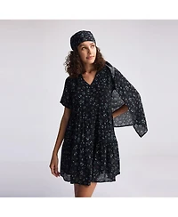 Reistor Women's Floral Short Tiered dress