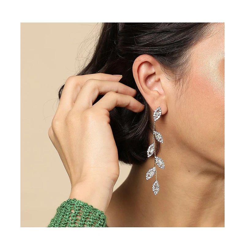 Sohi Gold-Plated Contemporary Drop Earring With Pearls