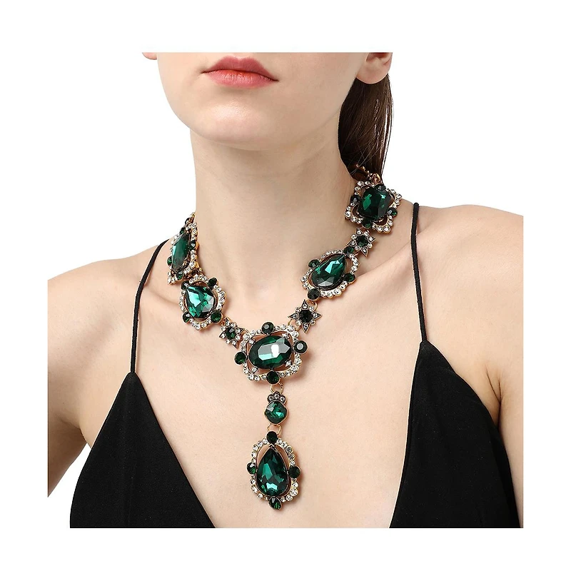Sohi Gold-Plated Stone Statement Necklace