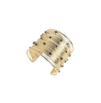 Sohi Metallic Ribbed Wire Statement Bracelet